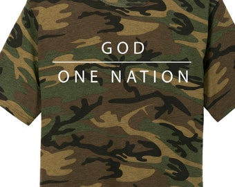 One Nation Under God T-Shirt - Patriotic Tee - Freedom - Liberty Shirt Camo Shirt Pink Camo