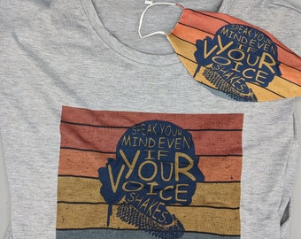 Ruth Bader Ginsburg T-Shirt Speak Your Mind Even if Your Voice Shakes RBG