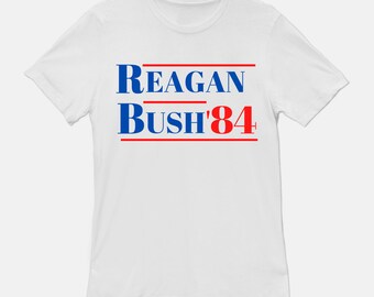 Reagan Bush '84 Presidential T-shit History President Election 1984 Republican