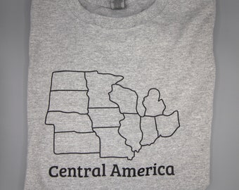 Central America Map T-Shirt - Funny Shirt - Geography - USA - United States