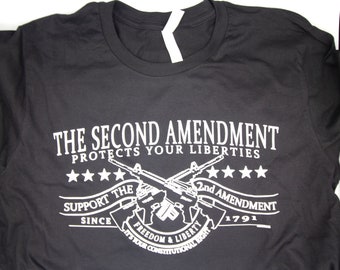 Second Amendment Protects Your Liberties T-Shirt - Support the 2nd Amendment - Freedom - Liberty