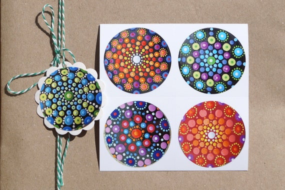 4 Sticker "Mandala" Aufkleber Kunststicker Art
