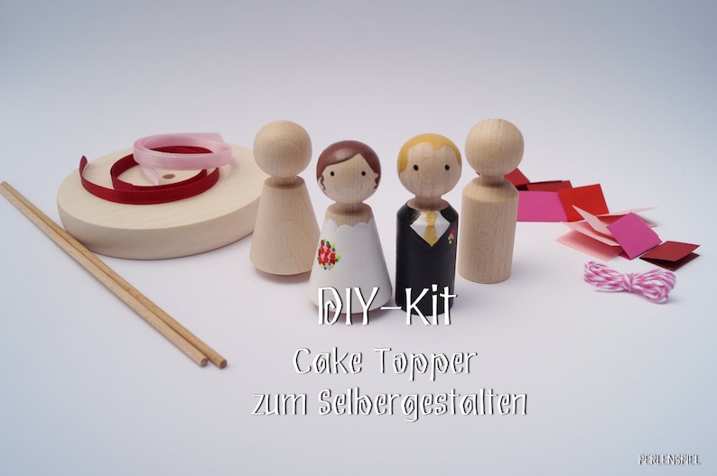 DIY kit cake topper made of wood to design yourself image 1