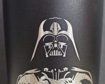 20 oz Darth Vader Star Wars roestvrijstalen beker met deksel, dubbelwandige vacuümgeïsoleerde reisbeker, gepoedercoat, lasergegraveerd