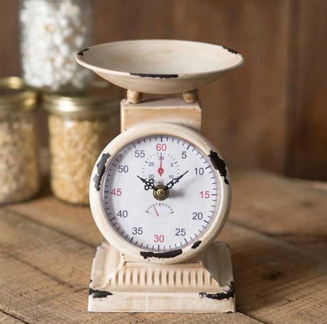 Vintage Small Kitchen Scale Clock - Etsy