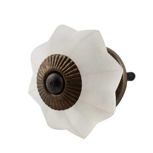 Vintage Frosted Clear Glass Flower Knob