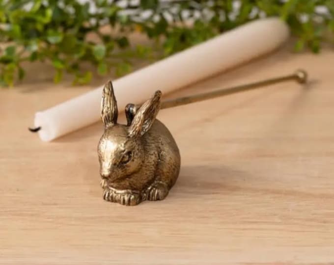 Vintage Gold Rabbit Pewter Candle Snuffer
