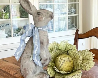 Antique Weathered Bunny Statue 20 Inch