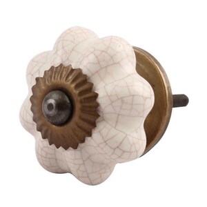 Vintage Cream Crackle Knob