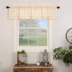 Vintage Buffalo Check Country Curtain Valance