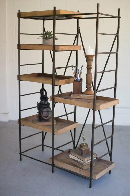 【SALE】wood iron shelf 565*300*90〈グレイッシュ SALE】wood iron shelf 565*300*90〈グレイッシュ （5 Shelf