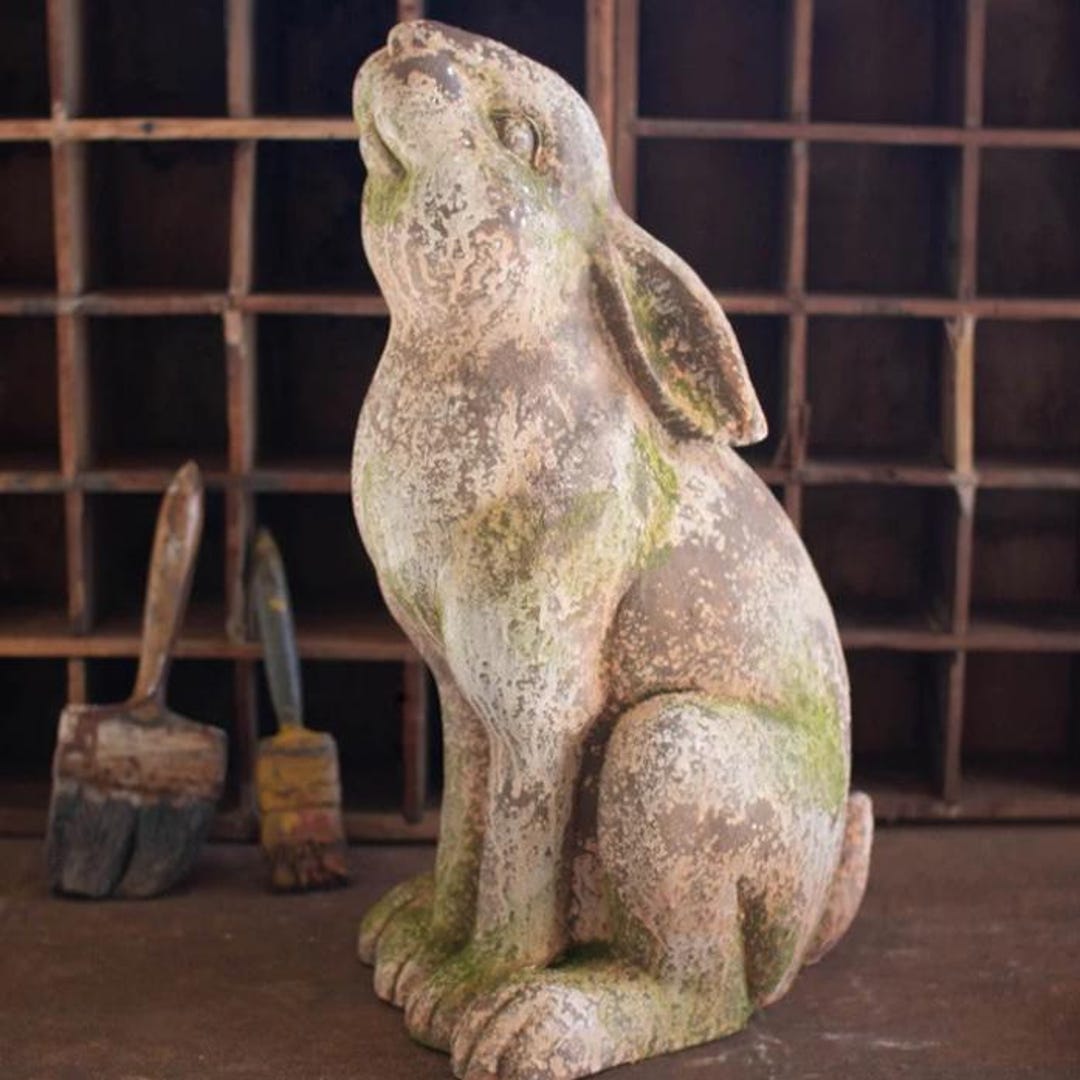 Antique Heads up Faux Concrete Rabbit - Etsy