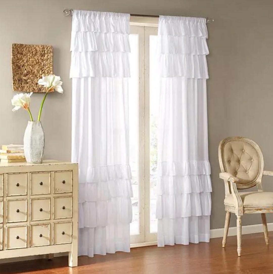Vintage Southern Charms Ruffled Window Panel 50x84 Inch Set of 2 - Etsy