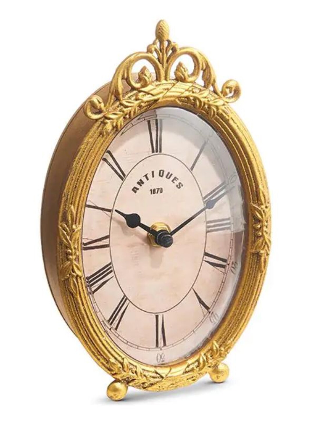 Antiqued Elegance Oval Table Clock - Etsy