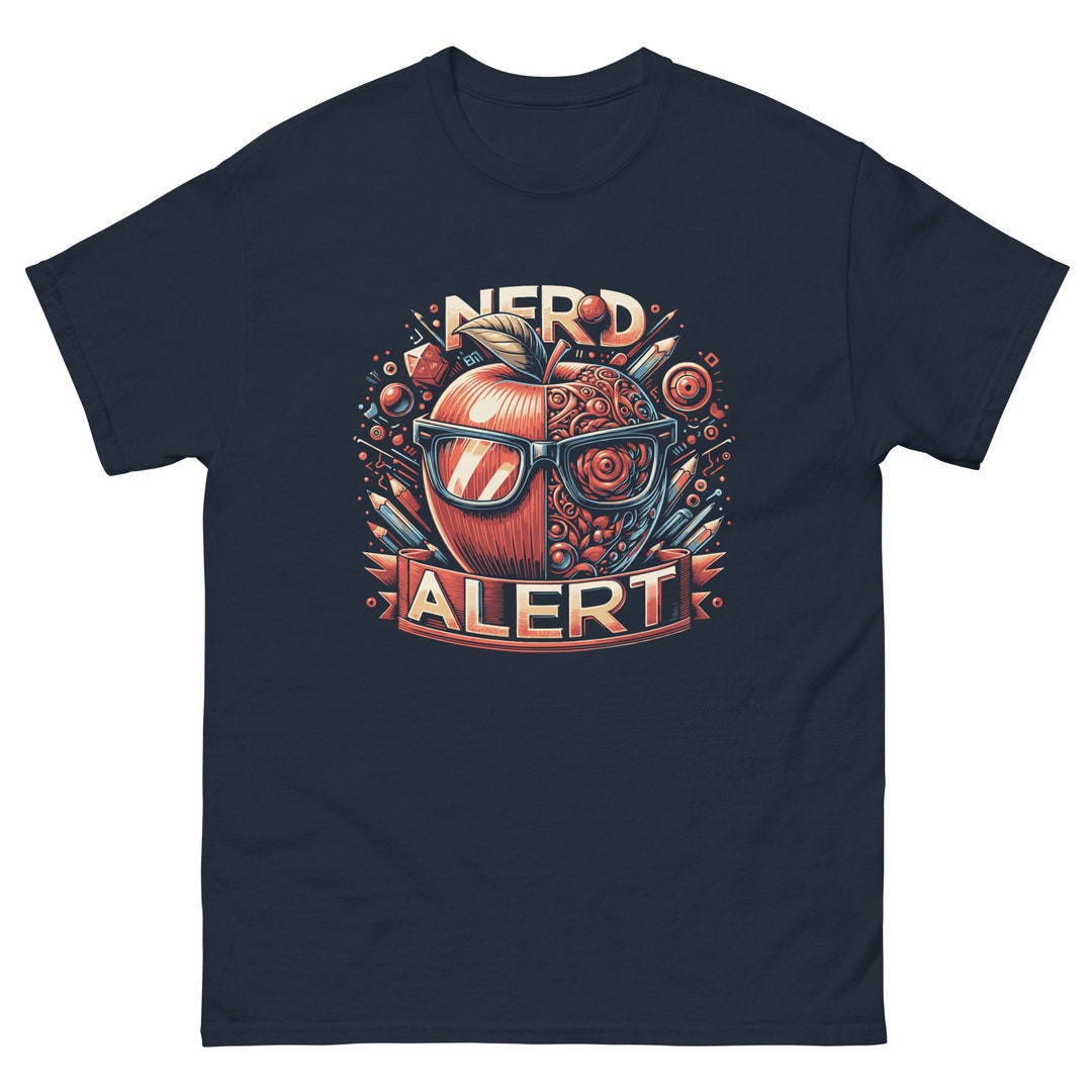 Geek Chic 'nerd Alert' T-shirt - Bold Graphic Tee for Gamers & Scholars ...