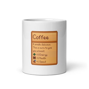 Stardew valley coffee Mug, Stardew Valley Inspired Mug, Coffee Stats, Gamer Gift, Birthday gift, Coffee Mug, coffee Stats, Sublimation