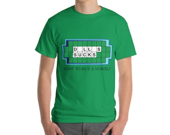 Dallas Sucks Can I Buy a Vowel - Want to Buy a Vowel? Funny Hate the Dallas Cowboys Football NFL Fan Short Sleeve T-Shirt