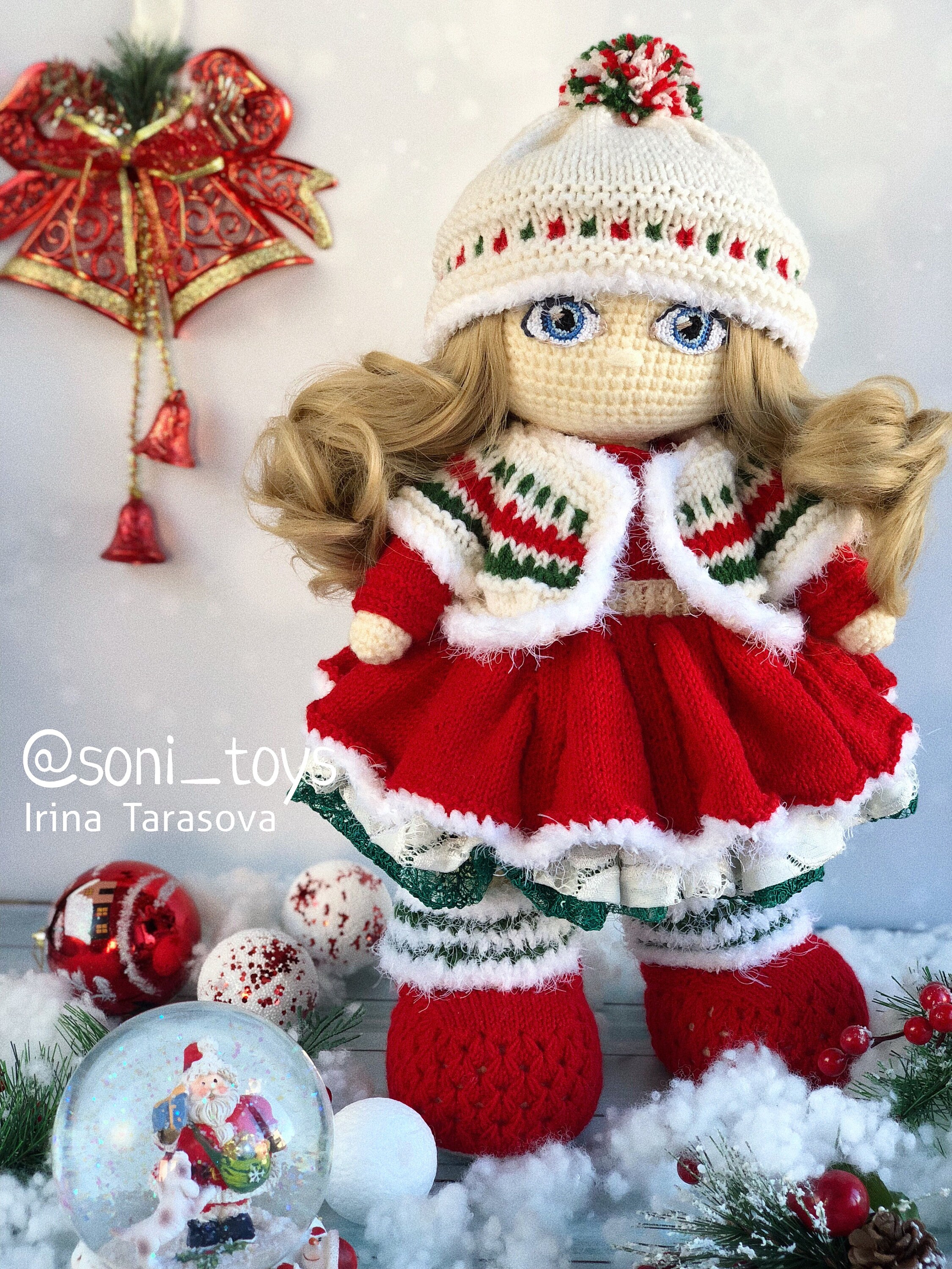Christmas outfit set clothes knit crochet pattern for big Etsy
