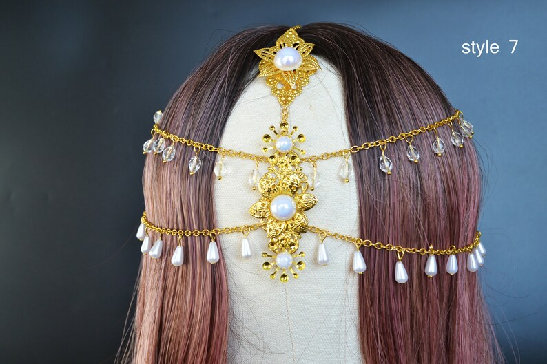 Face Chain Jewelry With Moon and Star Hair Chain Gold Chain Etsy