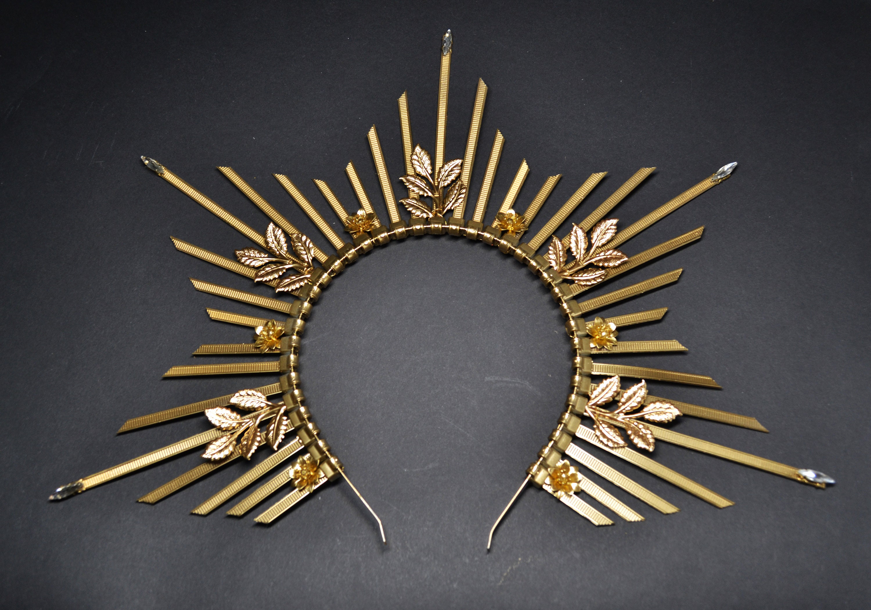 Goddess crown Sunburst crown gold Zip ties crown Met gala Etsy