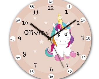 Rainbow Unicorn Clock Girl Boy Bedroom Fantasy Chasing Rainbows