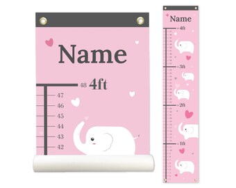 Baby Elephant, Personalized Growth Chart, Height Chart, Kids Growth Chart, Baby Growth Chart, Growth Chart Canvas, Poly Canvas