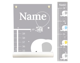 Elephant, Personalized Growth Chart, Height Chart, Kids Growth Chart, Boy Height Chart, Girl Height Chart, Growth Chart Canvas, Poly Canvas