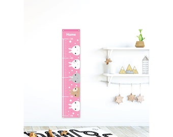 Cute Rabbit, Personalized Growth Chart, Height Chart, Kids Growth Chart, Rabbit Growth Chart, Growth Chart Canvas, Poly Canvas