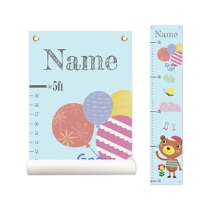 Bear, Personalized Growth Chart, Height Chart, Kids Growth Chart, Growth Chart Canvas, Cute Bear, Poly Canvas