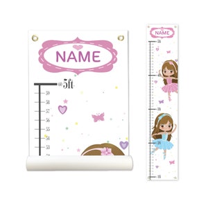 Ballerina, Personalized Growth Chart, Height Chart, Kids Growth Chart, Girls Growth Chart, Growth Chart Canvas, Kid Room Décor, Poly Canvas