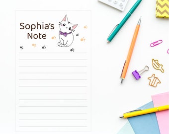 Personalized Kids Notepad | Cat | Customized Kids Notepad | Kids Note Pad | Kids Gift | Kids Idea pad | Personalized Stationery