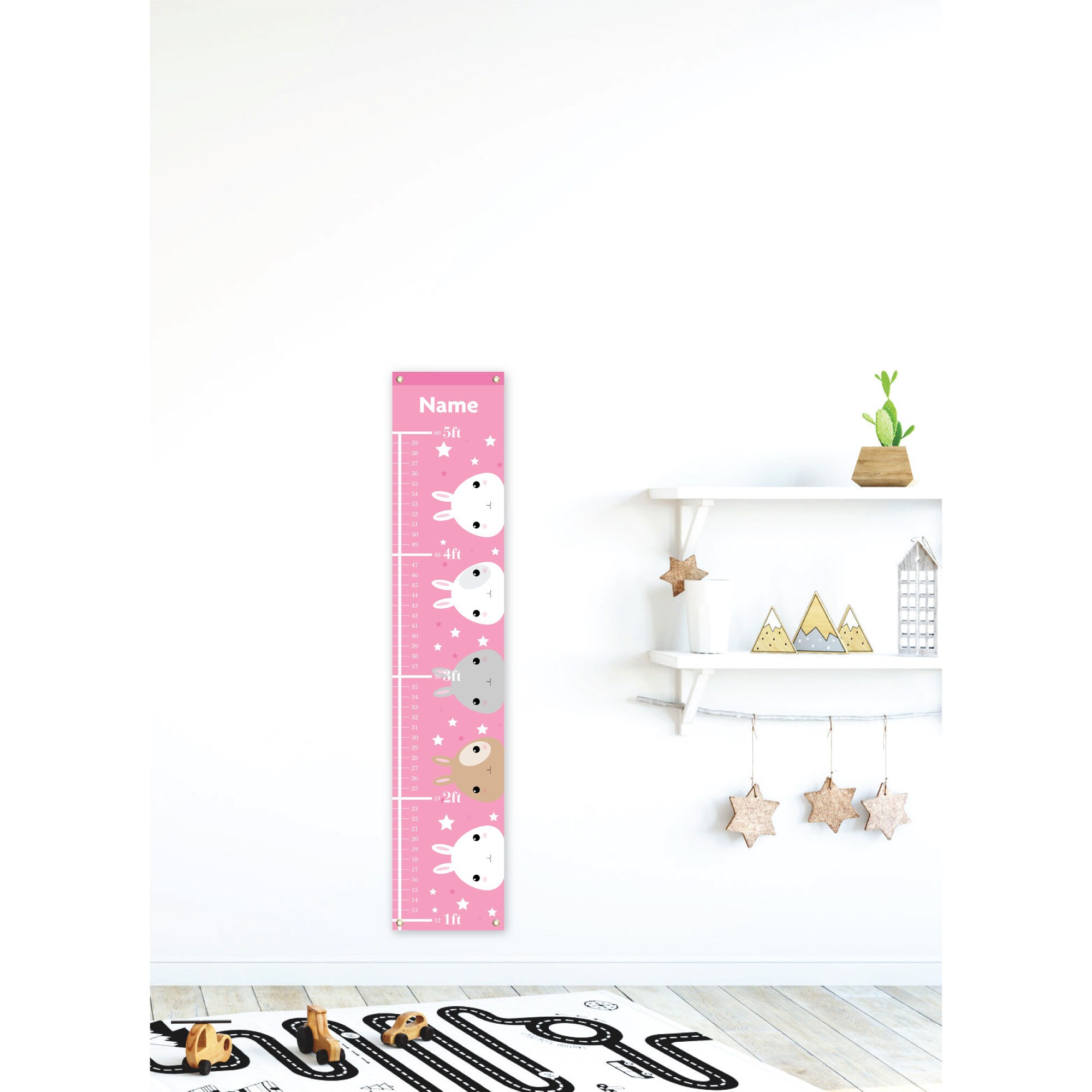 Cute Rabbit, Personalized Growth Chart, Height Chart, Kids Growth Chart ...