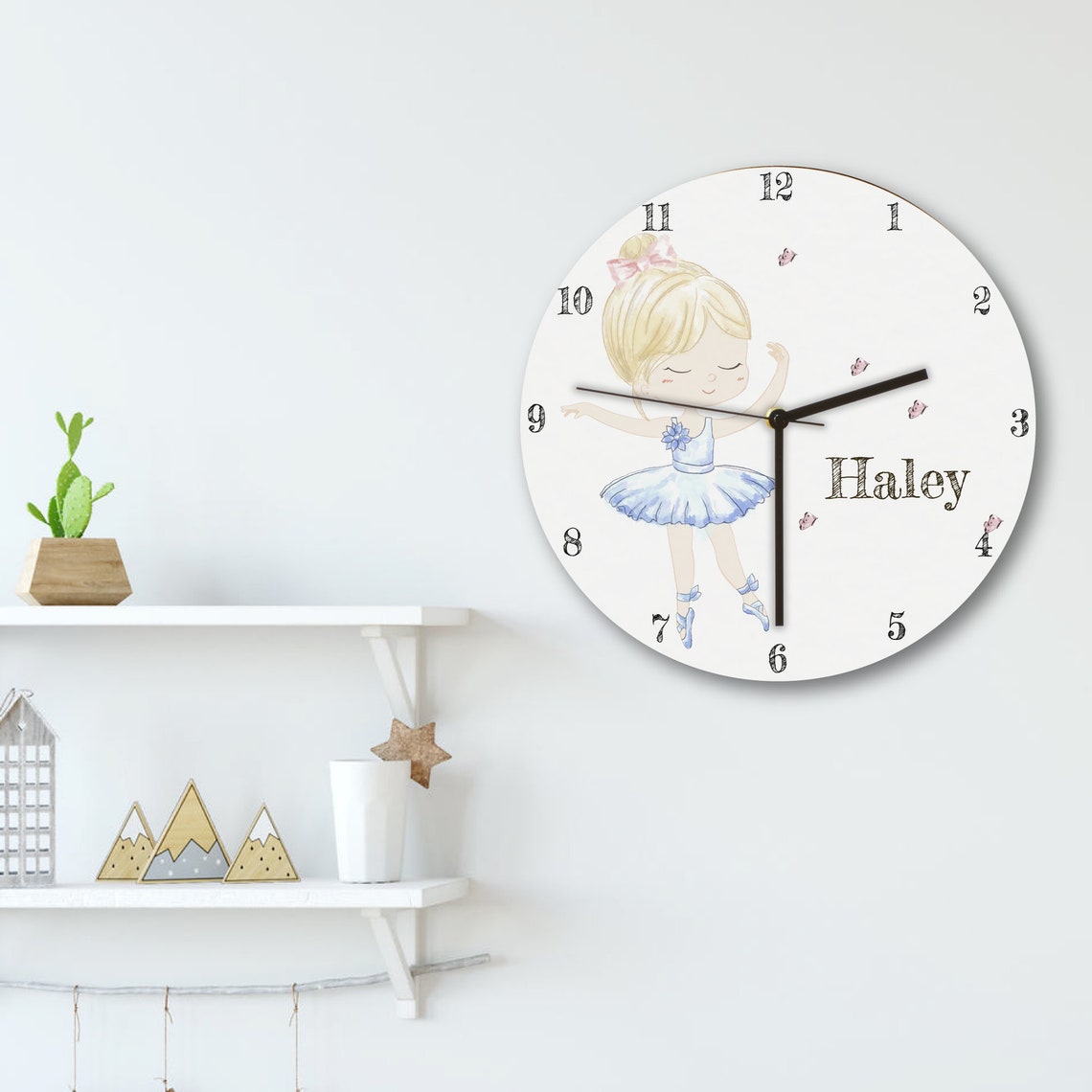 Personalized Kids Wall Clock Girl Wall Clock Educational Etsy UK