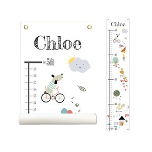 Animal Park Personalized Growth Chart, Kids Growth Chart, Canvas Growth Chart, Kids Room, Wall Decor, Gift for Kids/Toddler/baby