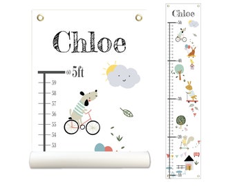 Animal Park Personalized Growth Chart, Kids Growth Chart, Canvas Growth Chart, Kids Room, Wall Decor, Gift for Kids/Toddler/baby