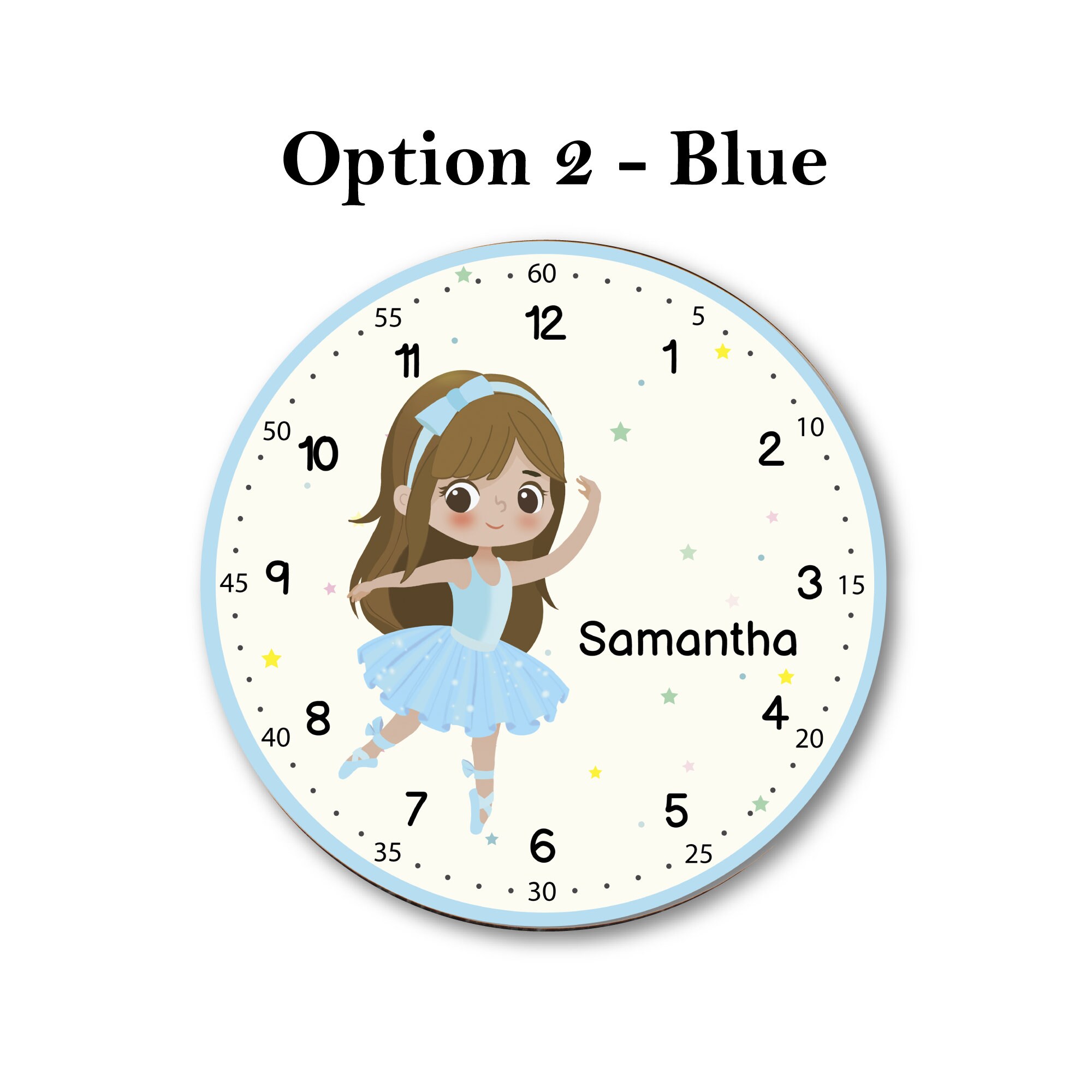 Personalized Kids Wall Clock Girl Wall Clock Educational Etsy