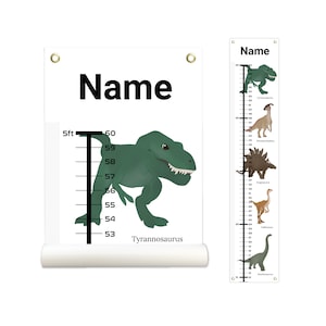 Dinosaur, Personalized Growth Chart, Height Chart, Kids Growth Chart, Boy Height Chart, Girl Height Chart, Growth Chart Canvas, Poly Canvas