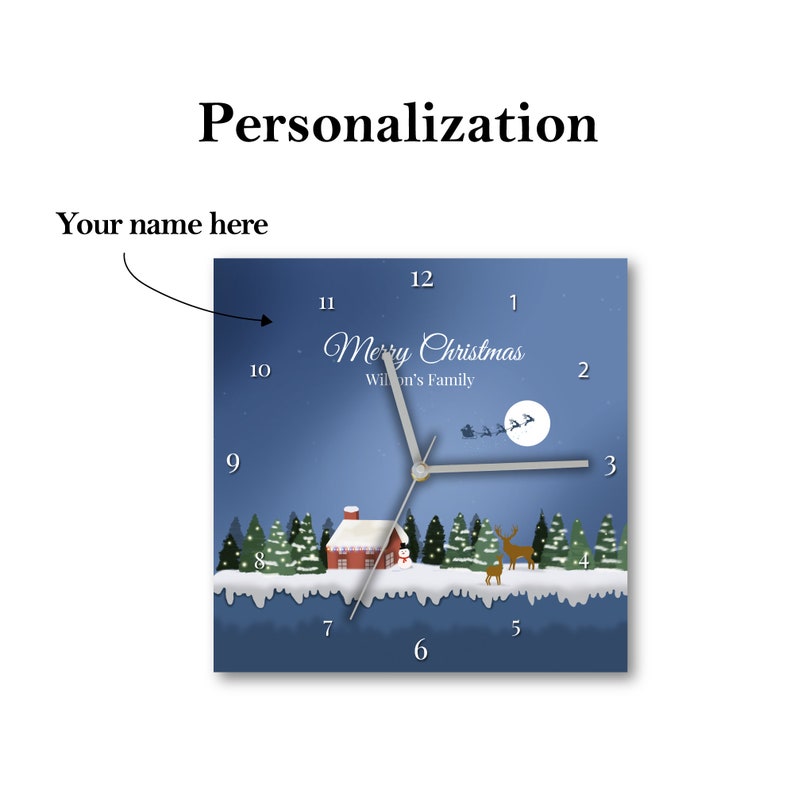 Wall clock best gift for Christmas Silent movement clock Christmas personalized wall clock wall clock for Christmas