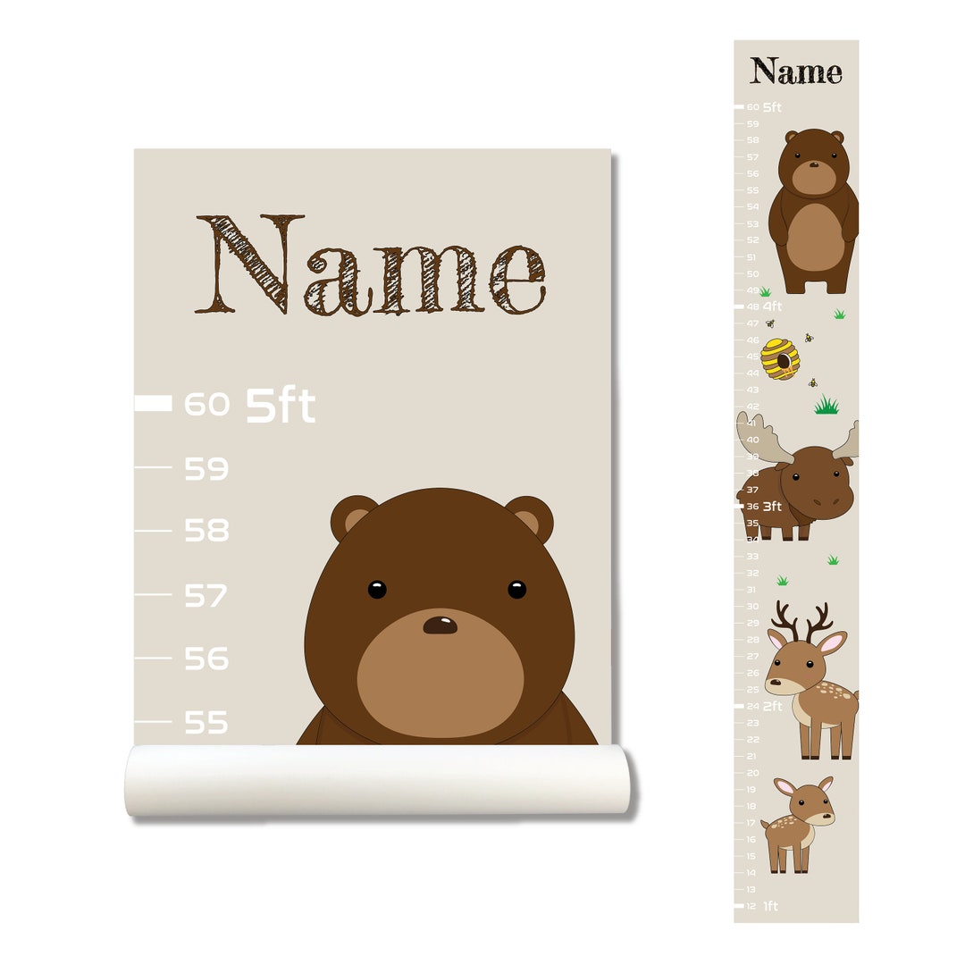 Personalized Growth Chart Wall Decal Height Chart Kids Etsy