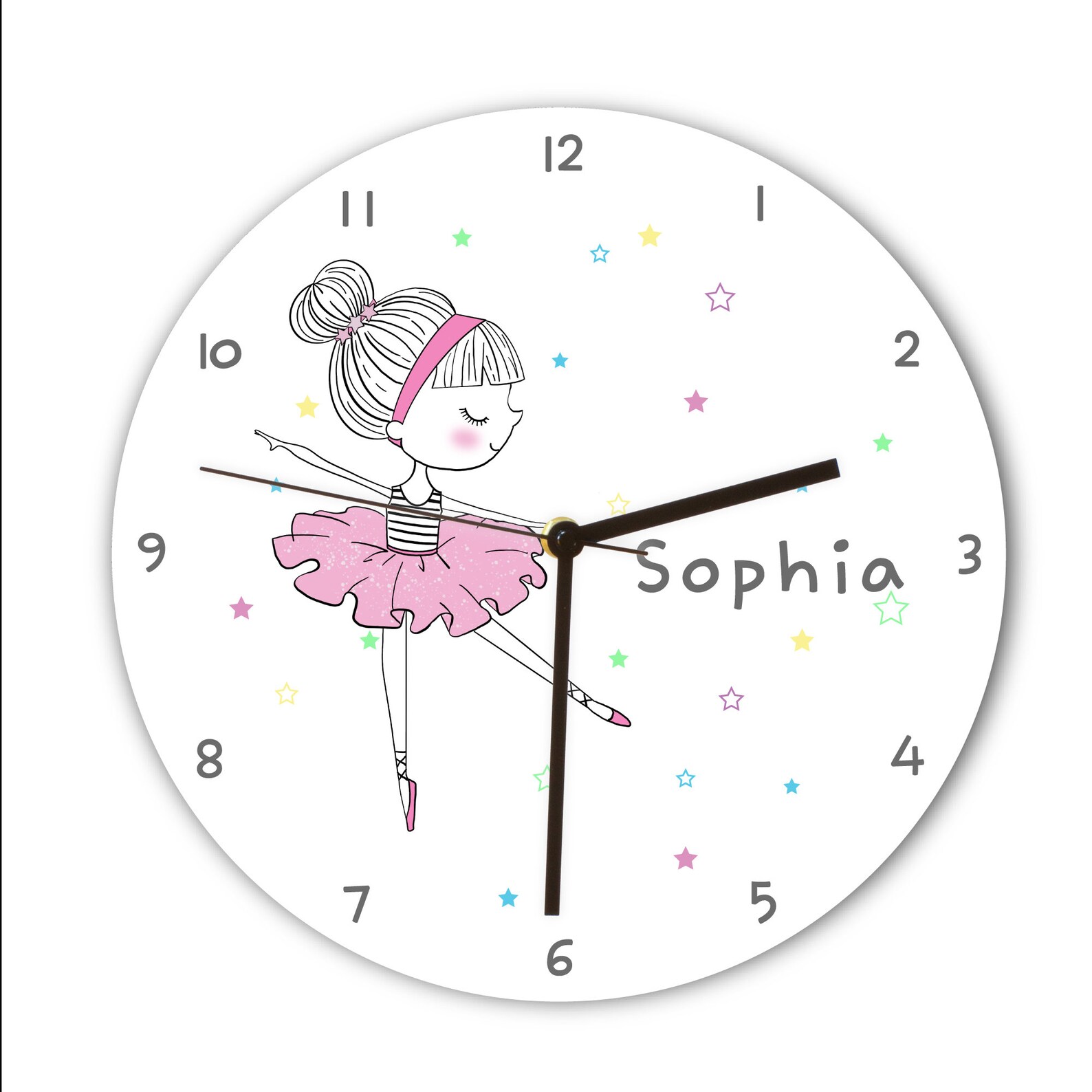 Personalized Kids Wall Clock Girl Wall Clock Educational Etsy