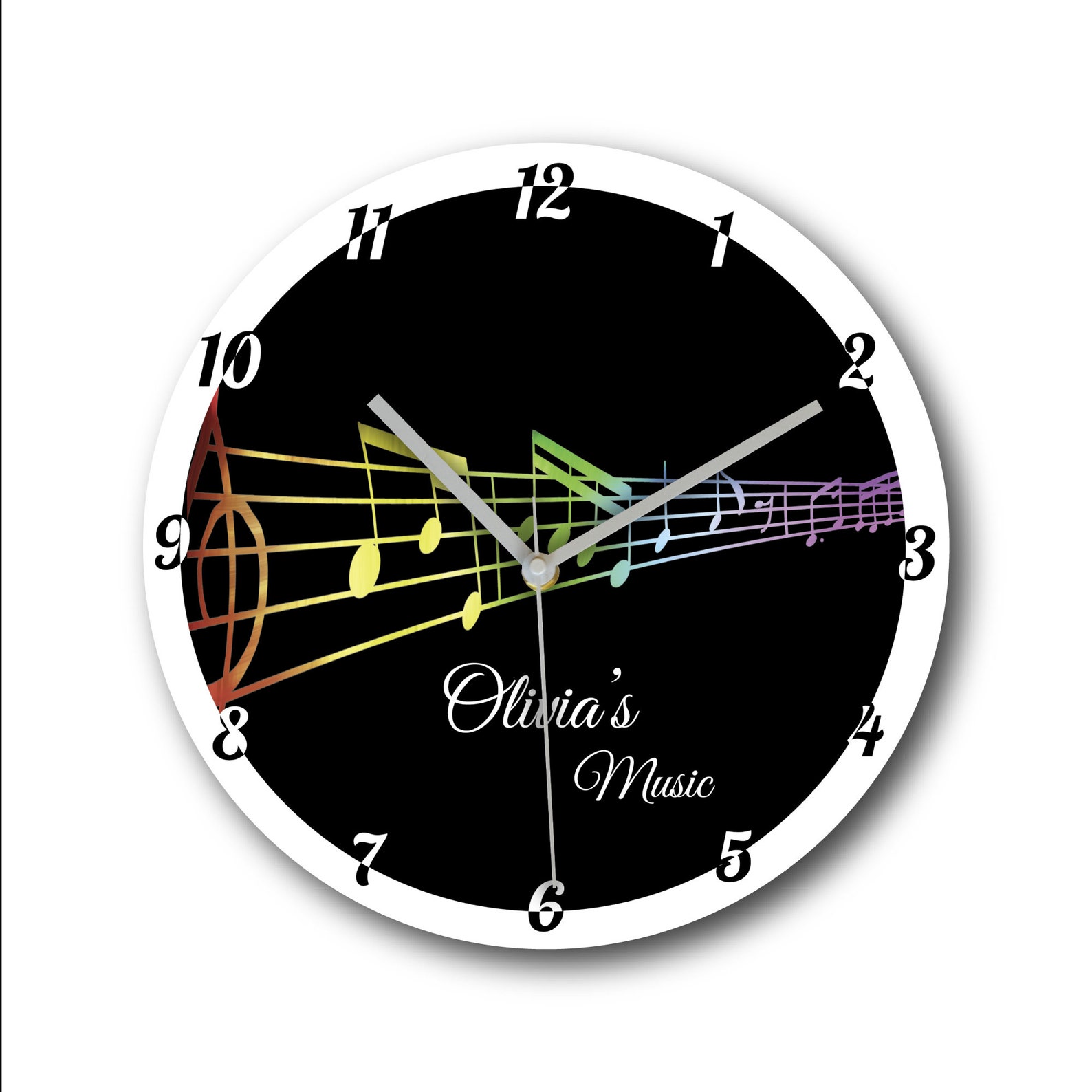 Music note personalized wall clock wall clock for music room Etsy