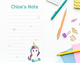 Personalized Kids Notepad | Unicorn | Customized Kids Notepad | Kids Note Pad | Kids Gift | Kids Idea pad | Personalized Stationery