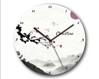 Oriental personalized wall clock, wall clock for wedding ,best gift for new year, Oriental style Wall clock , Silent movement clock