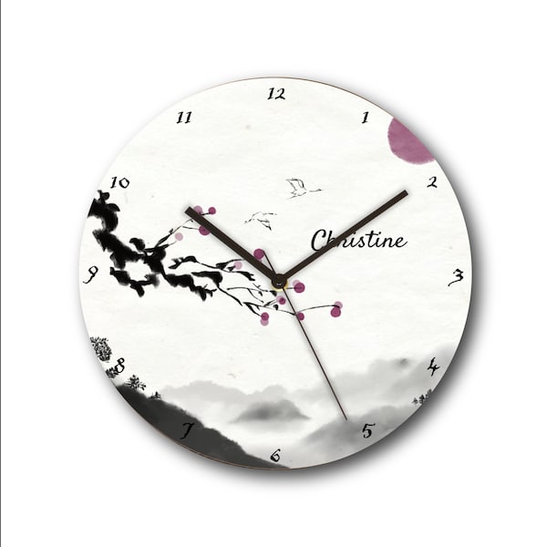 Oriental personalized wall clock, wall clock for wedding ,best gift for new year, Oriental style Wall clock , Silent movement clock