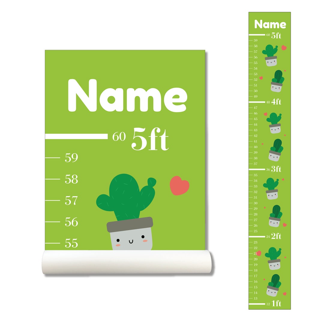 Personalized Growth Chart Wall Decal, Height Chart, Kids Growth Chart ...