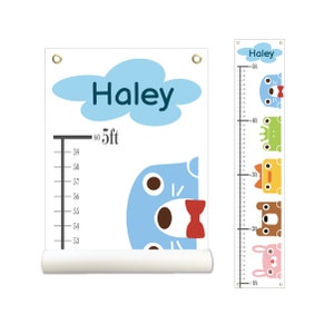 Personalized Growth Chart, Height Chart, Kids Growth Chart, Animal Friends Growth Chart, Growth Chart Canvas, Poly Canvas