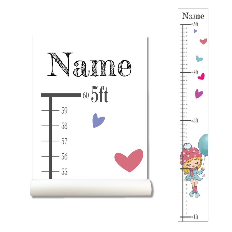 Personalized Growth Chart Wall Decal Height Chart Kids Etsy