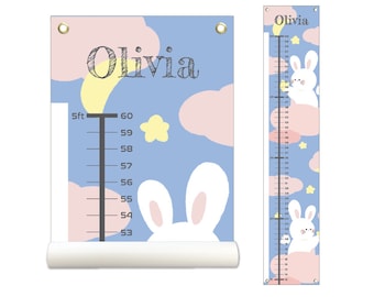 Personalized Growth Chart, Height Chart, Kids Growth Chart, Growth Chart Canvas, Kid Room Décor, Poly Canvas