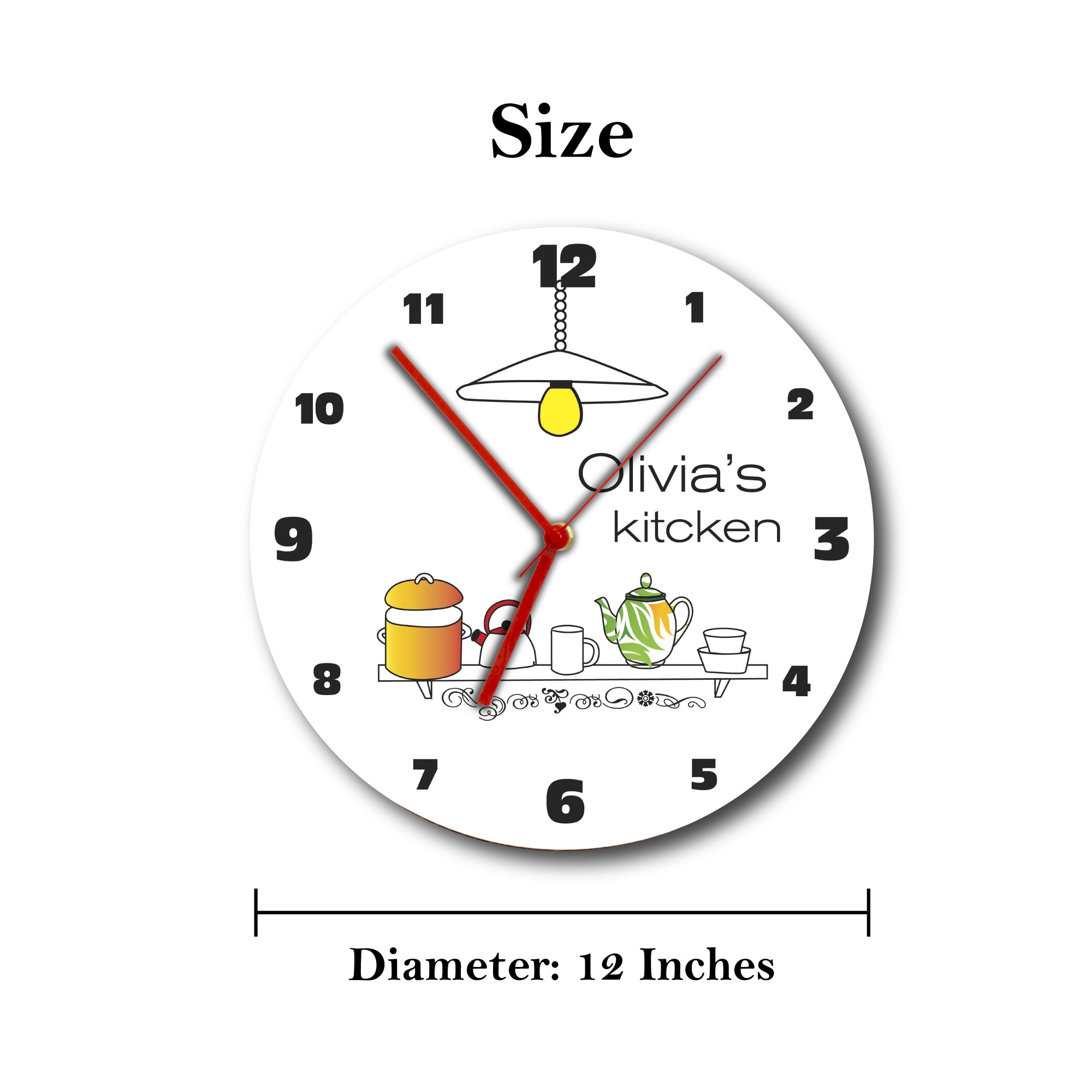 Personalized Kitchen Wall Clock Kitchen Clock Wall Decor - Etsy
