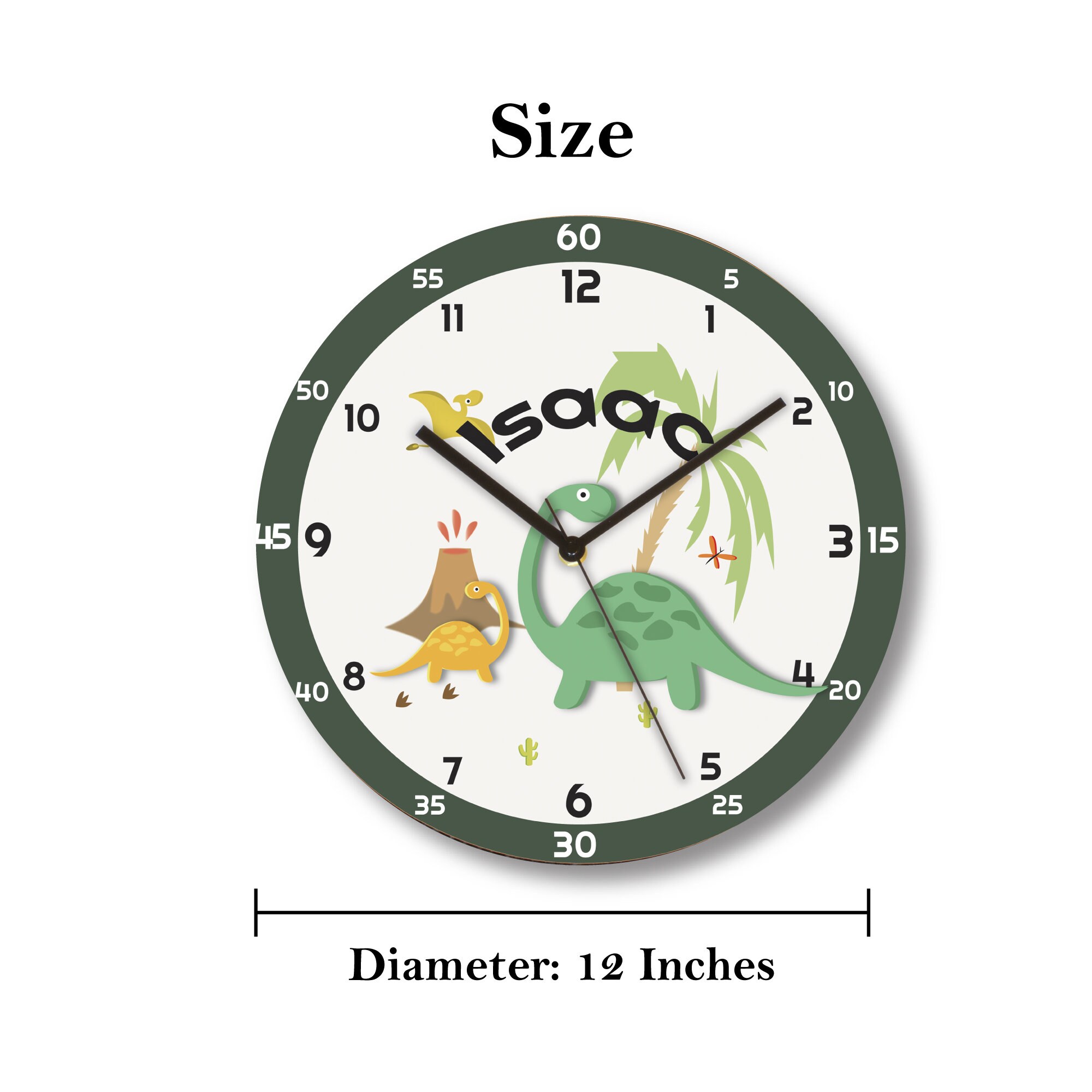 Personalized kids wall clock Boy clock Educational Clock Etsy